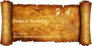 Hamza Arnold névjegykártya